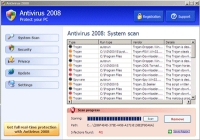 De nepvirusscanner XP Antivirus 2008